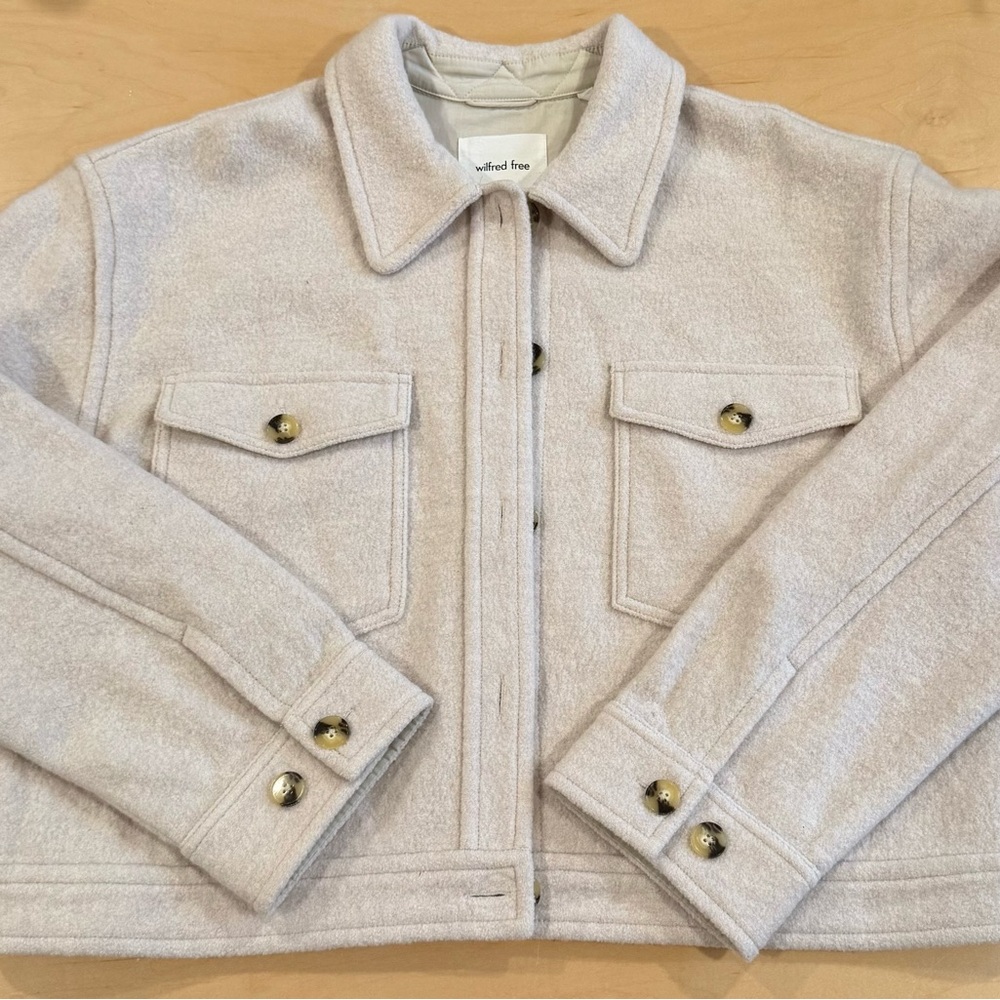 Aritzia Wilfred Free Merino Wool Cream Jacket
